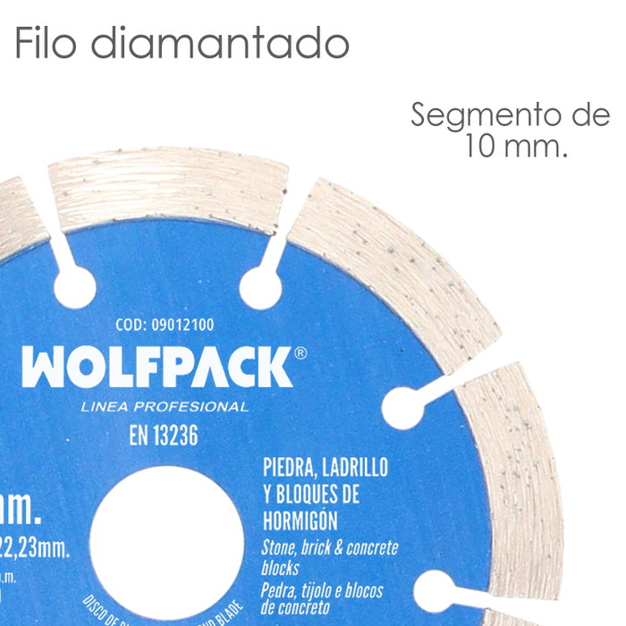WOLFPACK LINEA PROFESIONAL Disque Diamant 115 mm pour Pierre, Brique et Réfractaire WOLFPACK LINEA PROFESIONAL Disque Diamant 115 mm pour Pierre, Brique et Réfractaire