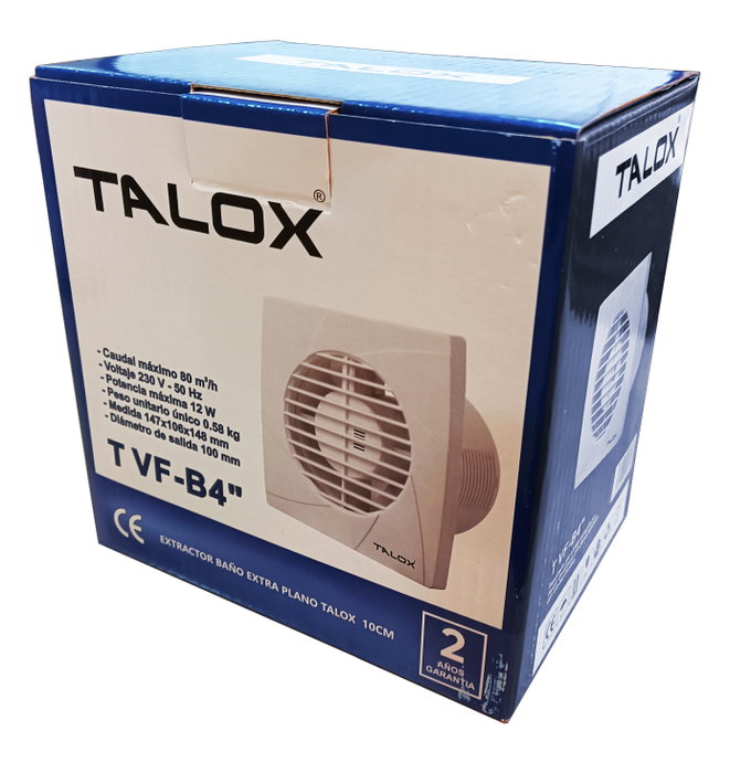 TALOX Extracteur de salle de bain ultra-fin sortie Ø10 cm VF-B4
