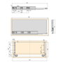 Emuca Kit de tiroir Vertex, module 450 mm, hauteur 178 mm, blanc et gris anthracite