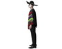 Mariachi - Déguisement Adulte Hombre Poncho Multicolor à Têtes de Mort, pour Fiesta, Dia de los Muertos et Spectacles Folcloriques - Noir, Polyester