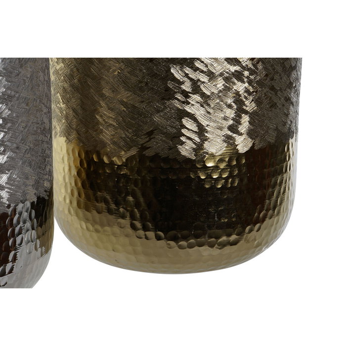 DKD Home Decor Vase Moderne Doré Argenté Aluminium (Lot de 2)