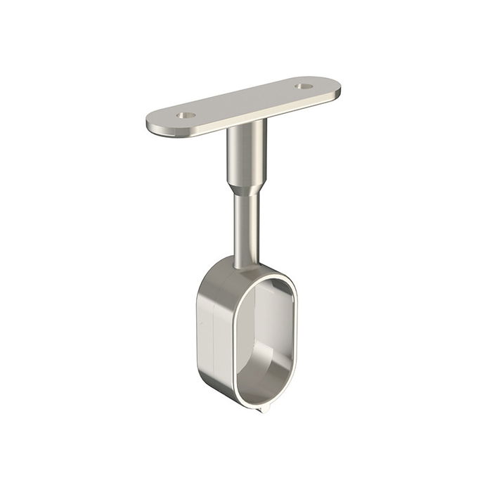 HERRAJES ALK Support Lateral pour Tube de Garde-Robe 30x15mm Finition Nickel
