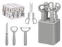 Kinvara Set de 5 ustensiles de cuisine gris 9 x 19,5 x 8 cm plastique et métal (Set de 24)
