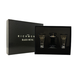 John Richmond - Coffret Parfum Homme Black Metal avec Gel Douche, Lotion Corporelle 50 ml et Eau de Parfum 100 ml