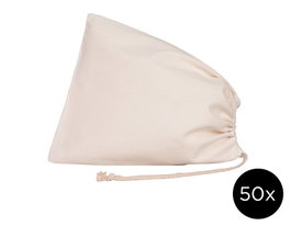 Innspiro Lot de 50 sacs en coton pour goûter 25x30 cm