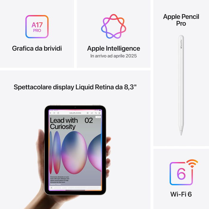 Tablette Apple iPad Mini 7 8,3" Hexa Core 8 GB RAM 512 GB Gris