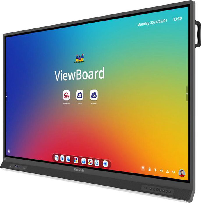 ViewSonic IFP8653 - Écran Tactile Interactif 86" 4K UHD Android 14 - 40 Points de Contact, Processeur Octa-core, 8Go RAM, 128Go, 4 Ports USB-C 100W