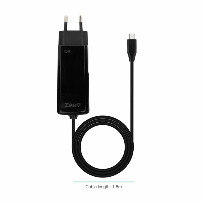 Chargeur d'ordinateur portable TooQ TQLC-USBCGAN65PD-C 65 W Chargeur d'ordinateur portable TooQ TQLC-USBCGAN65PD-C 65 W