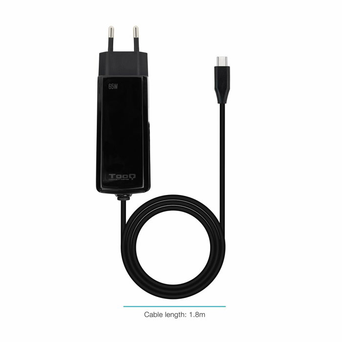 Chargeur d'ordinateur portable TooQ TQLC-USBCGAN65PD-C 65 W Chargeur d'ordinateur portable TooQ TQLC-USBCGAN65PD-C 65 W