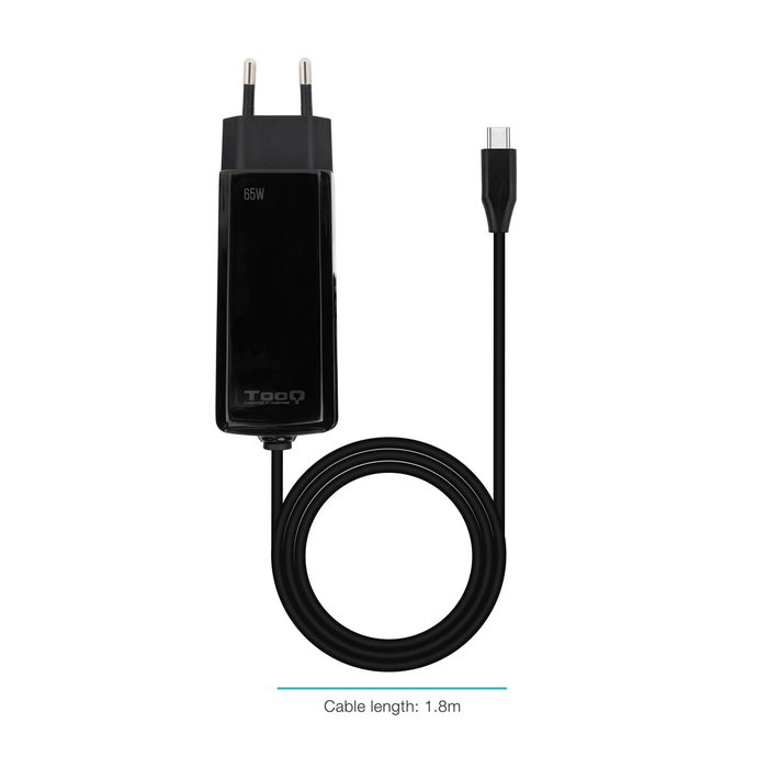 Chargeur d'ordinateur portable TooQ TQLC-USBCGAN65PD-C 65 W Chargeur d'ordinateur portable TooQ TQLC-USBCGAN65PD-C 65 W