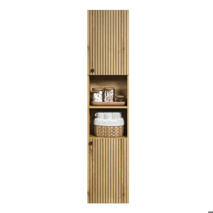 Ebuy24 - PureBliss Armoire Haute pour Salle de Bain en Chêne Décor - Meuble Haut de Rangement