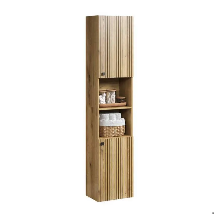 Ebuy24 - PureBliss Armoire Haute pour Salle de Bain en Chêne Décor - Meuble Haut de Rangement