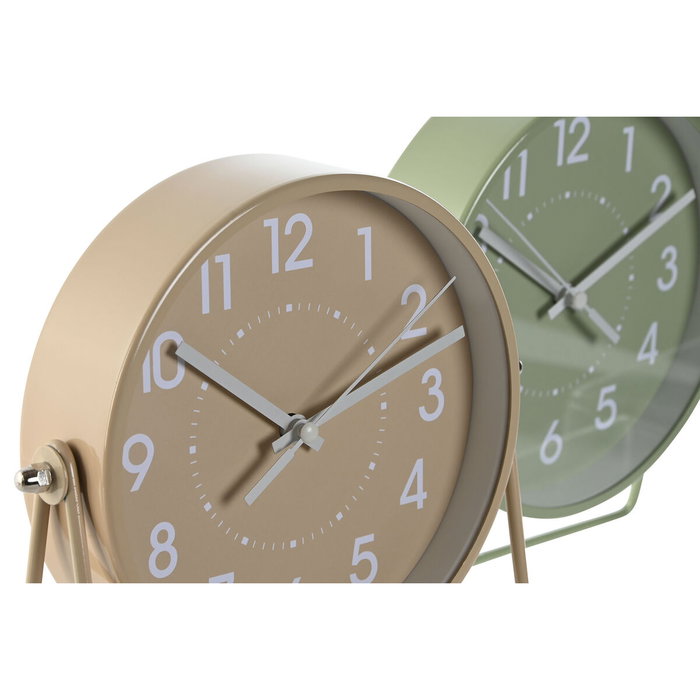 Horloge de table Home ESPRIT Beige (2 Unités)