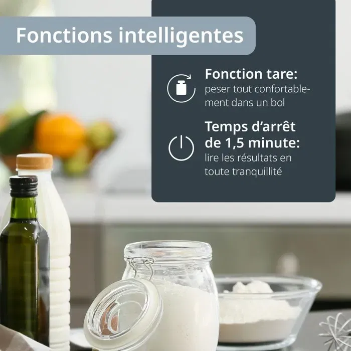 ADE Balance de cuisine numérique Anja - Thermomètre inclus - Plateau inox - Capacité 5 kg / Précision 1 g - Écran LCD - Alimentée par pile - Garantie 3 ans