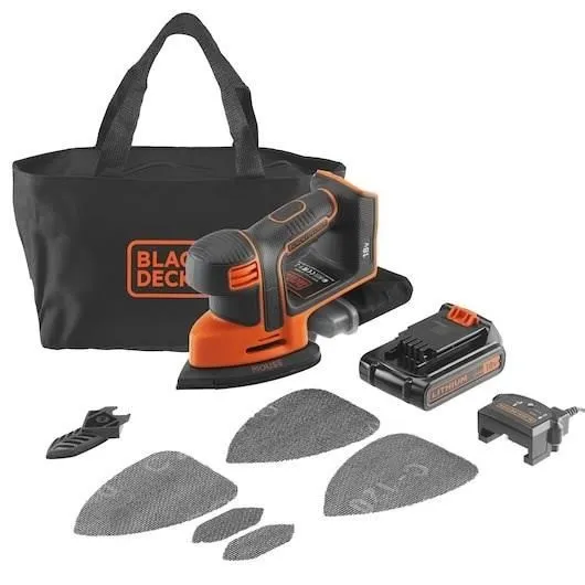 Black & Decker Ponceuse de détail sans fil BDCDS18 18V - Design Mouse avec sac à poussière