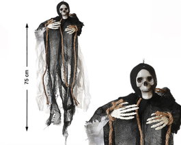 Squelette suspendu 75 cm Noir et Blanc pour Halloween