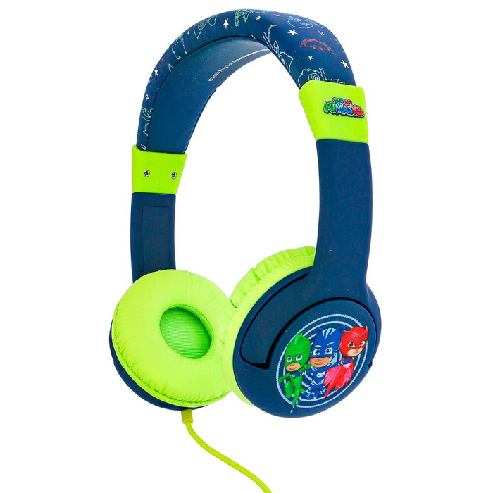PJ Masks - Casque audio pour enfants 3-7 ans, limité à 85 dB, avec connecteur jack 3,5 mm et diademe reglable, compatible iPad, Nintendo Switch et tablettes