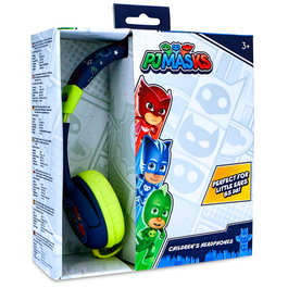 PJ Masks - Casque audio pour enfants 3-7 ans, limité à 85 dB, avec connecteur jack 3,5 mm et diademe reglable, compatible iPad, Nintendo Switch et tablettes