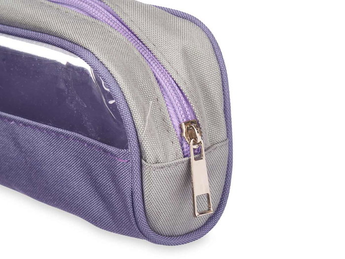 Pincello Étui en Tissu Transparent Surtis Dimensions 23x5.5x8 cm bleu violet rose (Set de 24)