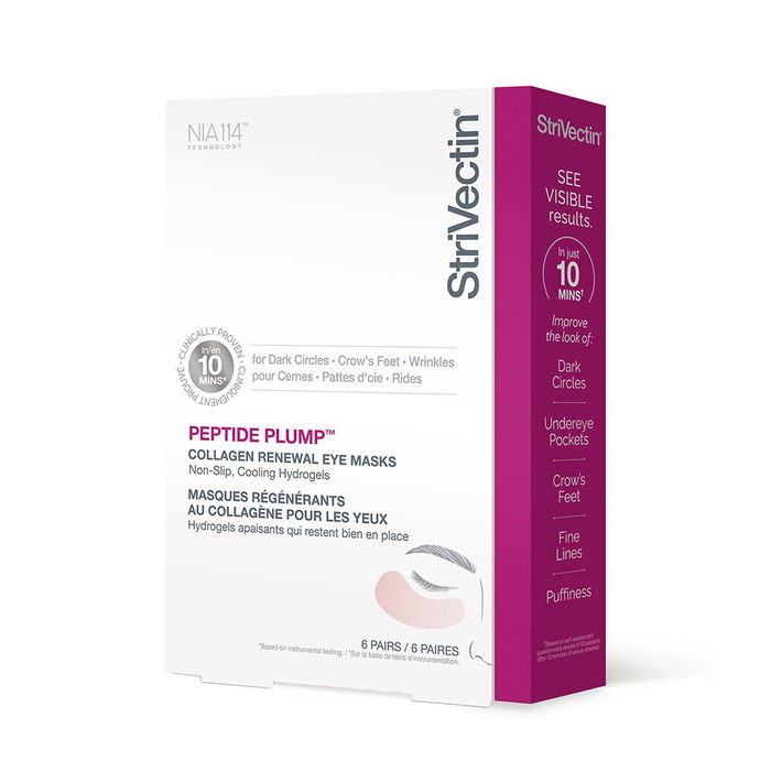 Strivectin PEPTIDE PLUMP - Masques pour les yeux au collagène et peptides, 6 paires, réduction des cernes, poches et rides Strivectin PEPTIDE PLUMP - Masques pour les yeux au collagène et peptides, 6 paires, réduction des cernes, poches et rides