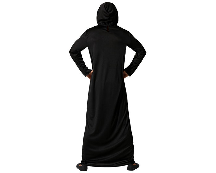 Marque Inconnue Déguisement Homme Adulte Squelette Fluorescent à Capuche, Effet Luminescent dans le Noir, Noir, Taille XL, pour Halloween et Fêtes