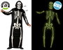 Marque Inconnue Déguisement Homme Adulte Squelette Fluorescent à Capuche, Effet Luminescent dans le Noir, Noir, Taille XL, pour Halloween et Fêtes