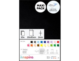 Innspiro Goma EVA noir feuilles adhésives 20x30cm x 2mm, 20 unités