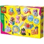 Ses Creative Kit de Moulage en Plâtre Chiens et Chats, avec Peinture Jaune Verte et Rose, pour Enfant de 5 ans et Plus, Fabriqué aux Pays-Bas