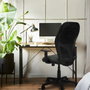 Chaise Alocén Synchro 3 positions tissu Turquoise Maille Noir Structure polyamide noire Accoudoir 1D Sans appui-tête Roulettes en nylon 50 mm