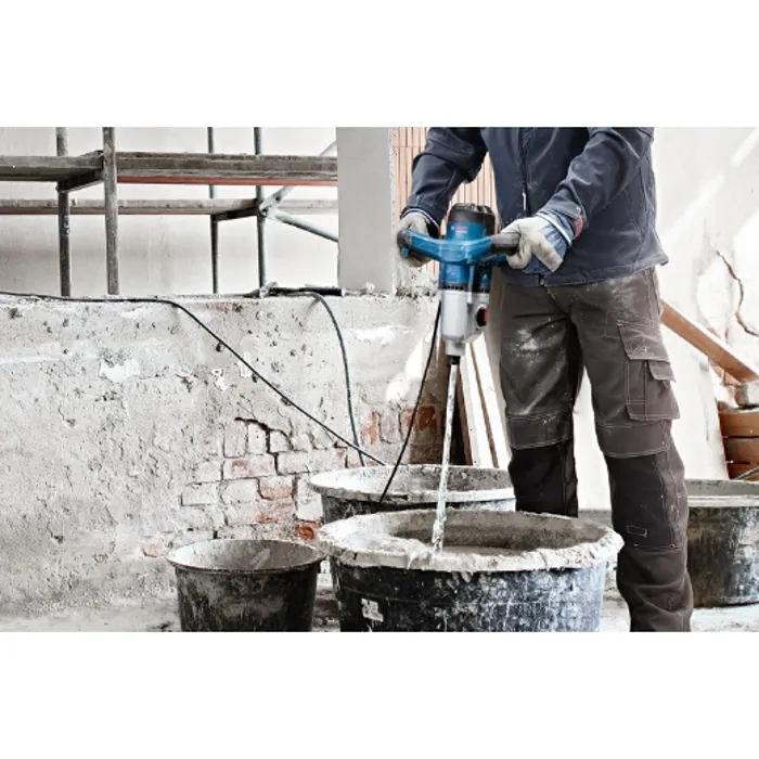 Bosch GRW 140 Mélangeur Professionnel 1400 W - Pour Plâtre, Ciment, Peinture - Capacité 40 kg - 2 Vitesses avec Fonction Soft Start