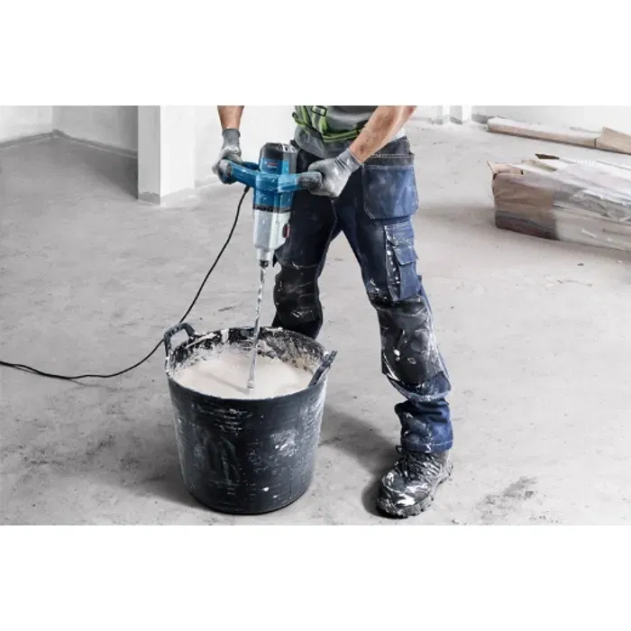 Bosch GRW 140 Mélangeur Professionnel 1400 W - Pour Plâtre, Ciment, Peinture - Capacité 40 kg - 2 Vitesses avec Fonction Soft Start
