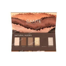 SANTE NATURKOSMETIK - Palette de Fards à Paupières 6 Couleurs Nudes Naturels - Texture Ultra-Fine - Application Sèche/Humide - Packaging Sans Plastique - Formule Vegan - 6 g