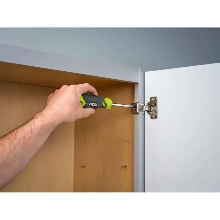 Ryobi Jeu de 7 Tournevis Magnétiques RHSDS7PC, Poignées Ergonomiques, Comprend PH1, PH2, PZ1, PZ2, T15, T20, T25 pour Travaux de Bricolage