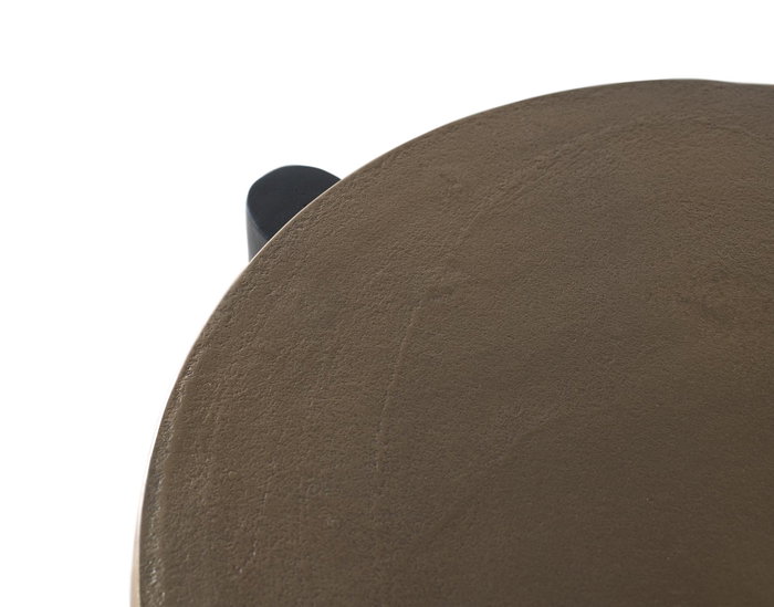 GINER Y COLOMER Lot de 2 tables basses en aluminium doré et noir - Diamètres 82 cm et 64 cm