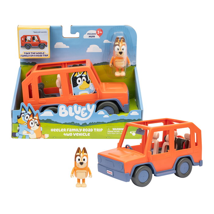 Moose Toys Voiture de Bluey - Véhicule familial 4x4 avec figurine Chilli et accessoires Moose Toys Voiture de Bluey - Véhicule familial 4x4 avec figurine Chilli et accessoires