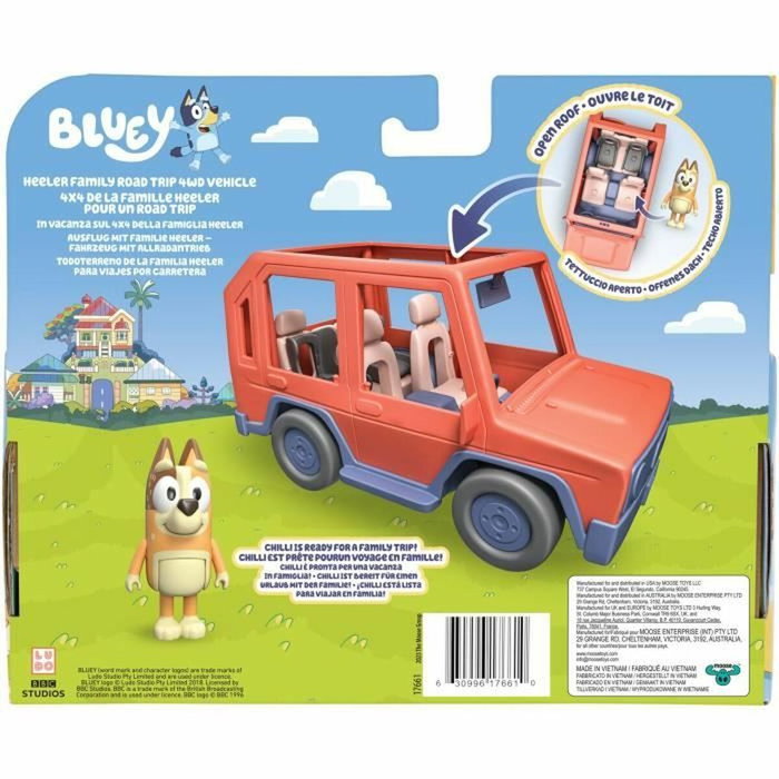 Moose Toys Voiture de Bluey - Véhicule familial 4x4 avec figurine Chilli et accessoires Moose Toys Voiture de Bluey - Véhicule familial 4x4 avec figurine Chilli et accessoires