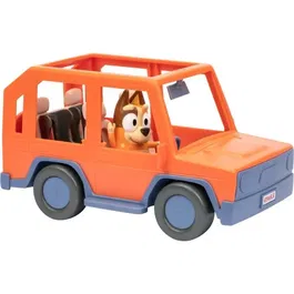 Bluey - Véhicule familial avec figurine Chilli et accessoires - Voiture de jeu avec toit ouvrant et autocollants