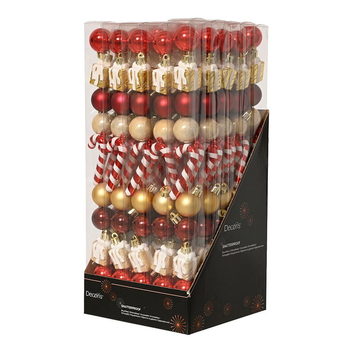 Decoris Adornos décoration árbol navidad, modèles variés, tube de 10 pièces