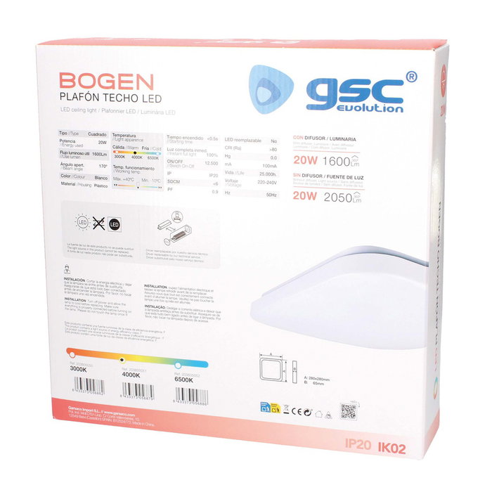 GSC Evolution Plafonnier LED Bogen 20W 4000K Blanc