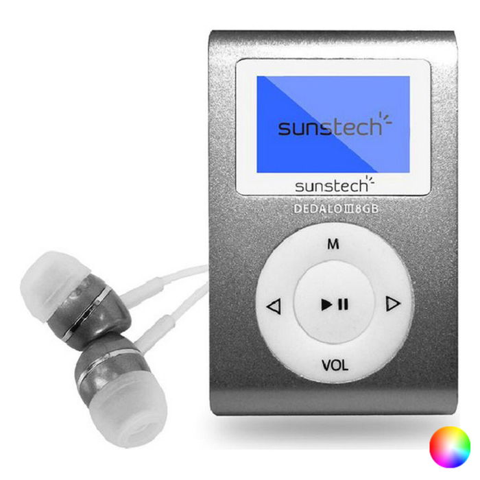 Lecteur MP3 Sunstech DEDALOIII8GBGY 1,1" 8 GB Lecteur MP3 Sunstech DEDALOIII8GBGY 1,1" 8 GB