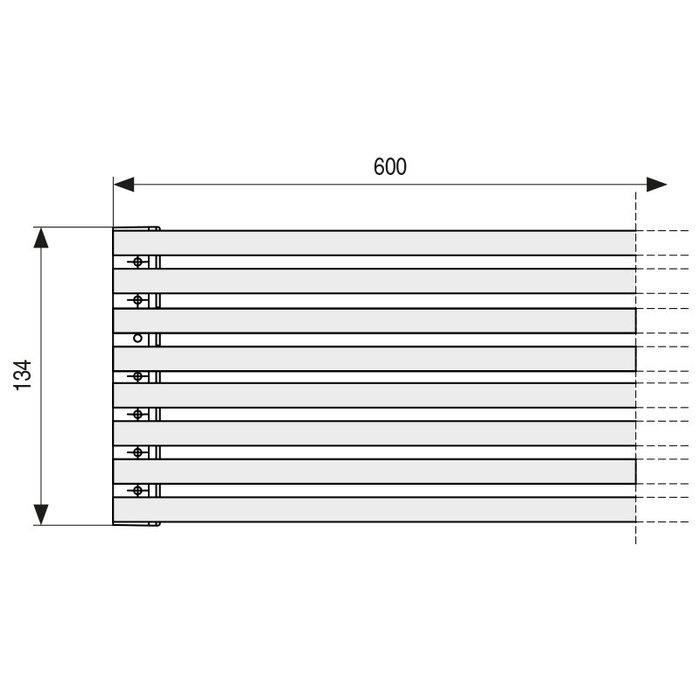 HERRAJES ALK M600 Grille de ventilation pour four chromée mat, ajustable par 8 tiges, réglable en hauteur