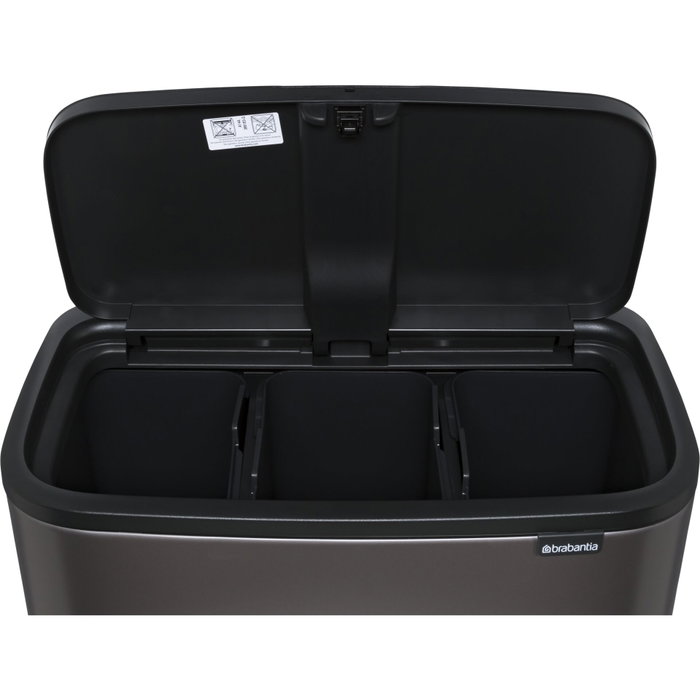 Brabantia Bo Touch Bin Platinum, 3 x 11 L