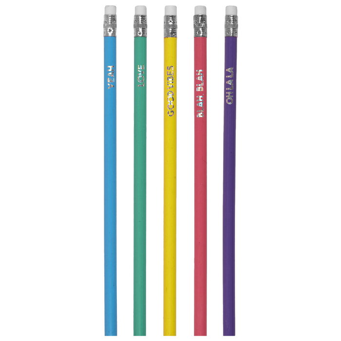 The Concept Factory Ensemble de 5 crayons avec gomme, collection RAINBOW