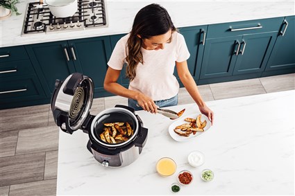 Ninja OL750EU Olla Électrique Multifonction 14-en.1 SmartLid Multi Cooker Foodi Max 7,5 Litres - Cocción a Presión, Freidora de Aire, Combi-Steam