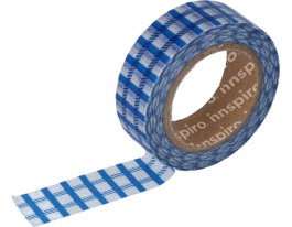 Innspiro Cinta masking tape Washi bleu carrés série Ultramar 15mm x 10cm