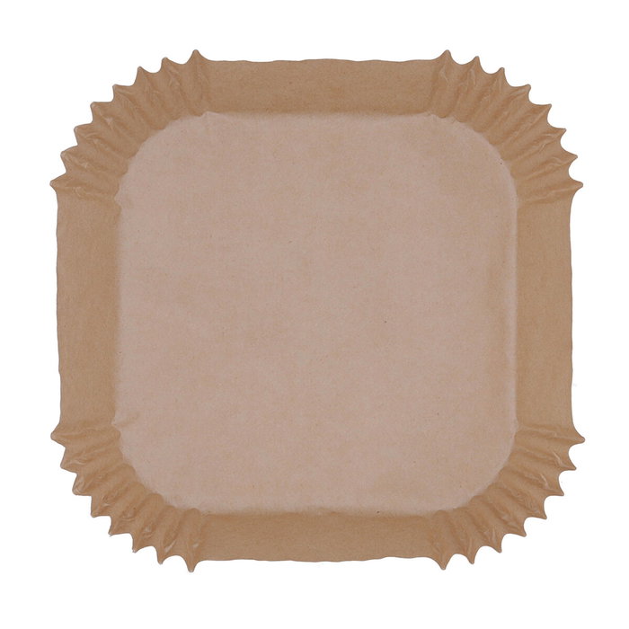 Quid Cesta Naturalia Cuadrada en Papel y Cartón para Horno, Marrón, 20x4,5 cm