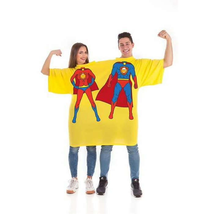 Creaciones Llopis Déguisement Adulte Double T-shirt Super Héros Bière Jaune Taille L