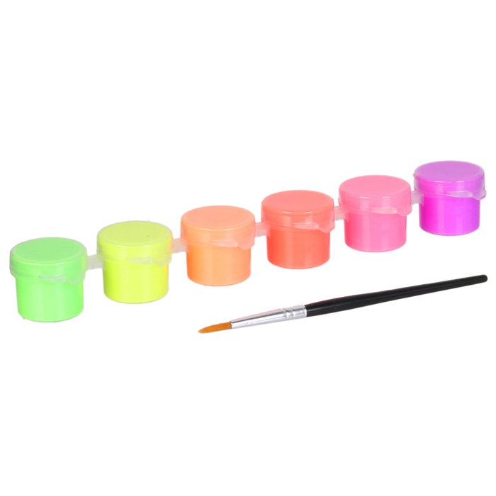 Jeux 2 momes Jeu de 6 peintures fluorescentes et pinceau