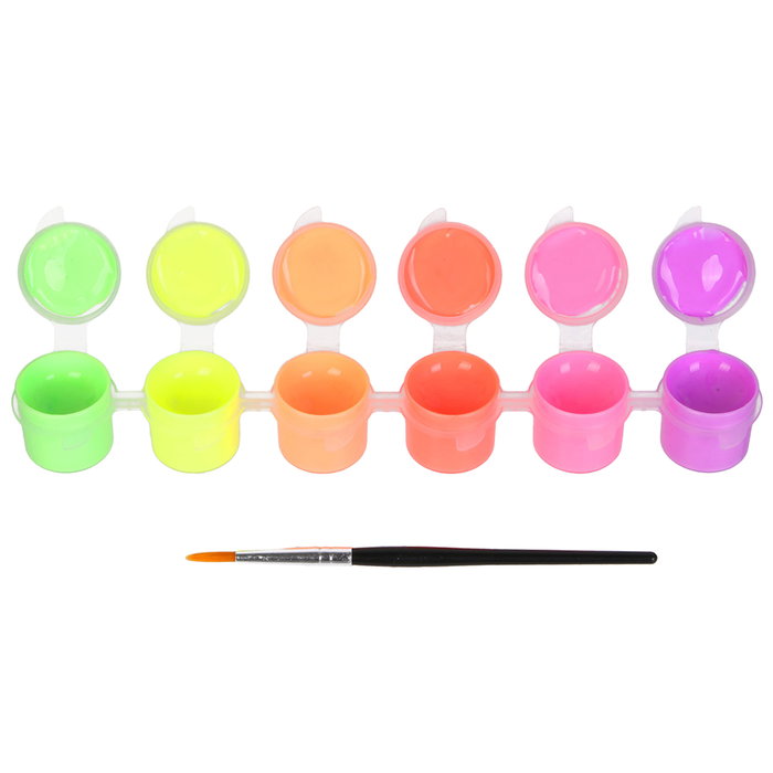 Jeux 2 momes Jeu de 6 peintures fluorescentes et pinceau