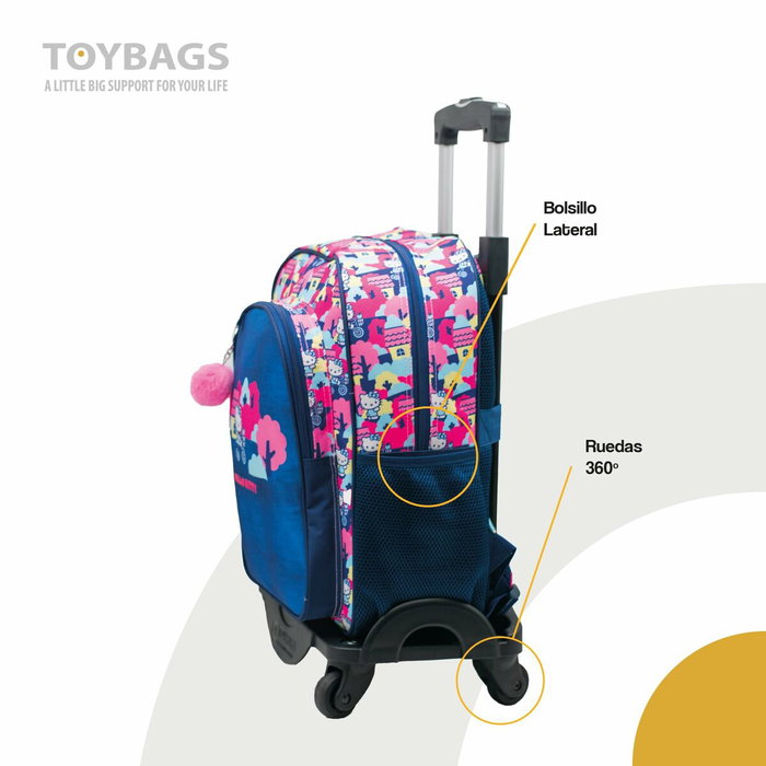 Toybags Sac à dos Hello Kitty double compartiment avec chariot noir T963